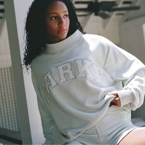 PARKE women’s mock neck in color something blue